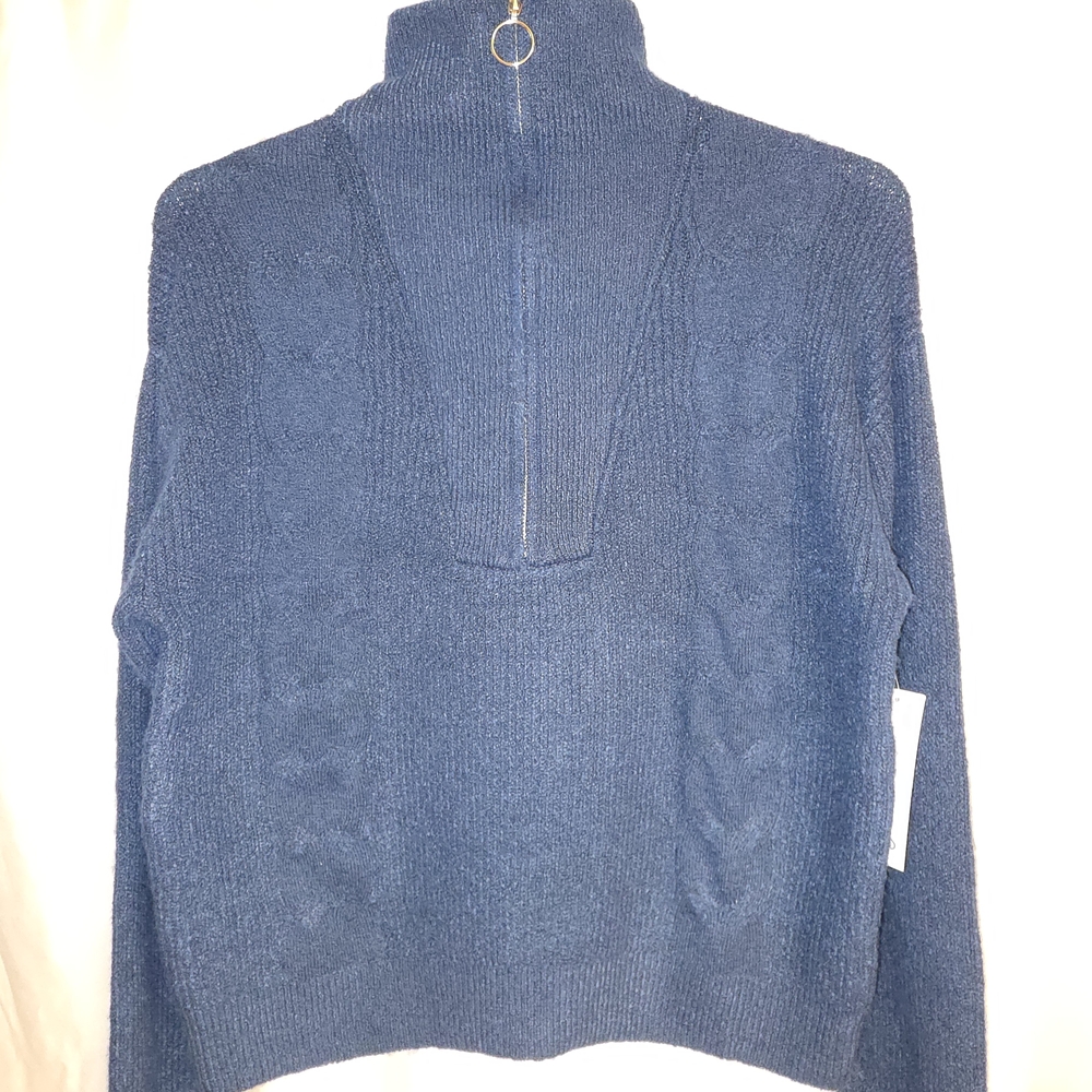 NWT Love Ellie Half Zip Blue Women's Sweater
